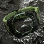 Ga2100 Black Case Green Bezel Olive Rubber Strap 