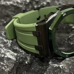 Ga2100 Black Case Green Bezel Olive Rubber Strap