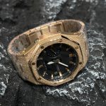 Ga2100 Black Core Gold Frosted Stainless Steel Strap