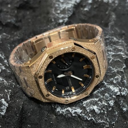 Ga2100 Black Core Gold Frosted Stainless Steel Strap