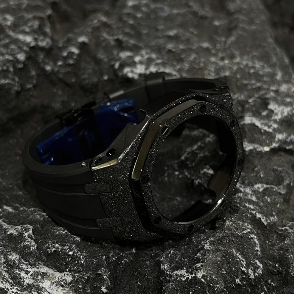 Ga2100 Black Glitter Case Black Rubber Strap