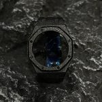 Ga2100 Black Glitter Case Black Rubber Strap