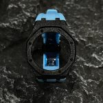 Ga2100 Black Glitter Case Blue Rubber Strap