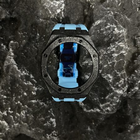 Ga2100 Black Glitter Case Blue Rubber Strap