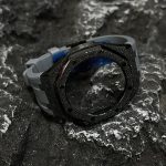 Ga2100 Black Glitter Case Gray Rubber Strap 