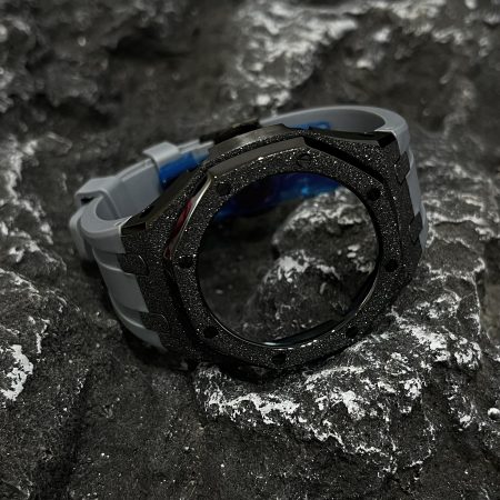 Ga2100 Black Glitter Case Gray Rubber Strap 