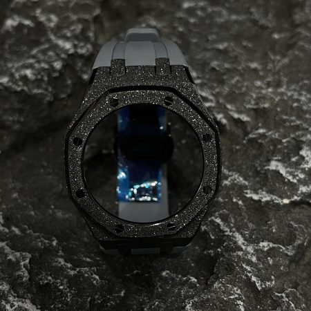 Ga2100 Black Glitter Case Gray Rubber Strap