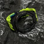 Ga2100 Black Glitter Case Light Green Rubber Strap