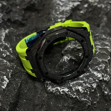 Ga2100 Black Glitter Case Light Green Rubber Strap 