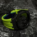Ga2100 Black Glitter Case Light Green Rubber Strap