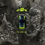 Ga2100 Black Glitter Case Light Green Rubber Strap