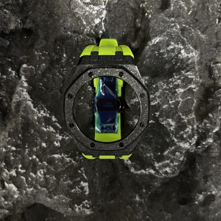 Ga2100 Black Glitter Case Light Green Rubber Strap