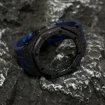 Ga2100 Black Glitter Case Navy Blue Rubber Strap 