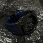 Ga2100 Black Glitter Case Navy Blue Rubber Strap