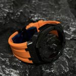Ga2100 Black Glitter Case Orange Rubber Strap