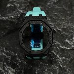Ga2100 Black Glitter Case Tiffany Blue Rubber Strap