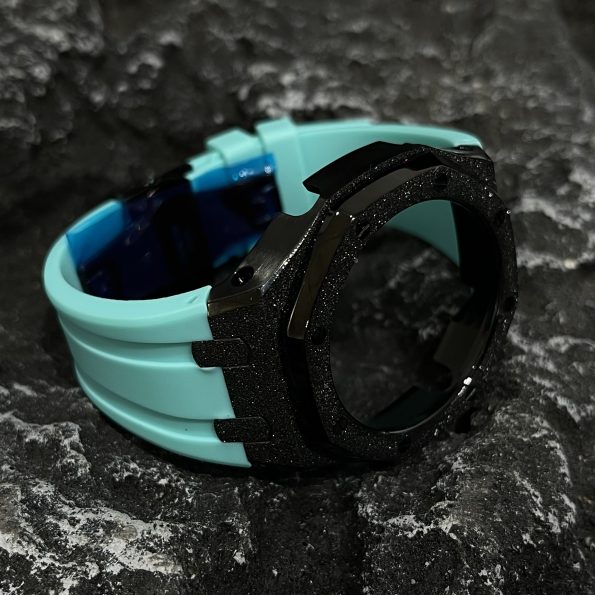 Ga2100 Black Glitter Case Tiffany Blue Rubber Strap