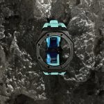 Ga2100 Black Glitter Case Tiffany Blue Rubber Strap