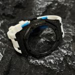 Ga2100 Black Glitter Case White Rubber Strap