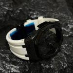 Ga2100 Black Glitter Case White Rubber Strap