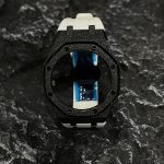 Ga2100 Black Glitter Case White Rubber Strap