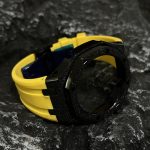 Ga2100 Black Glitter Case Yellow Rubber Strap