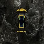 Ga2100 Black Glitter Case Yellow Rubber Strap