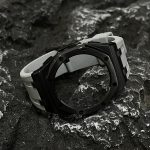 Ga2100 Black Polish Bezel Gray Owl Rubber Strap