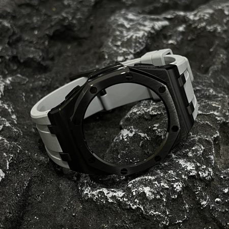 Ga2100 Black Polish Bezel Gray Owl Rubber Strap 