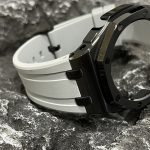 Ga2100 Black Polish Bezel Gray Owl Rubber Strap