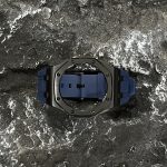 Ga2100 Black Polish Bezel Navy Blue Rubber Strap