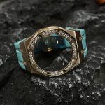 Ga2100 Diamond Bezel Gold Case Tiffany Blue Rubber Strap