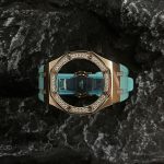 Ga2100 Diamond Bezel Gold Case Tiffany Blue Rubber Strap