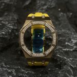 Ga2100 Diamond Bezel Gold Case Yellow Rubber Strap