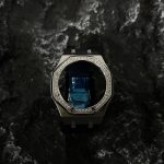 Ga2100 Diamond Ring Silver Case Black Rubber Band