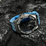 Ga2100 Diamond Ring Silver Case Blue Rubber Band 