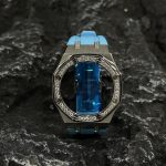 Ga2100 Diamond Ring Silver Case Blue Rubber Band