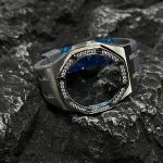 Ga2100 Diamond Ring Silver Case Gray Rubber Band 