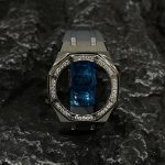 Ga2100 Diamond Ring Silver Case Gray Rubber Band