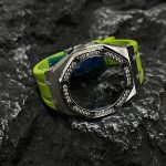 Ga2100 Diamond Ring Silver Case Light Green Rubber Band 