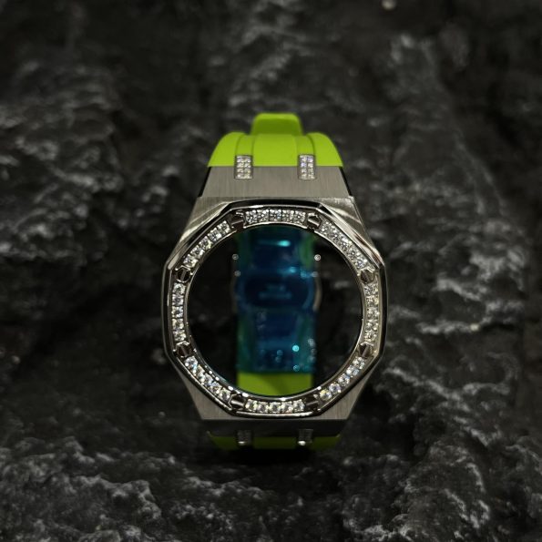 Ga2100 Diamond Ring Silver Case Light Rubber Band