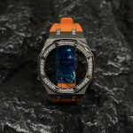 Ga2100 Diamond Ring Silver Case Orange Rubber Band