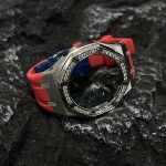 Ga2100 Diamond Ring Silver Case Red Rubber Band 
