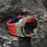 Ga2100 Diamond Ring Silver Case Red Rubber Band