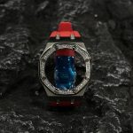 Ga2100 Diamond Ring Silver Case Red Rubber Band