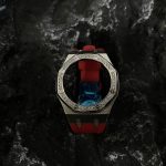 Ga2100 Diamond Ring Silver Case Red Rubber Band