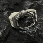 Ga2100 Diamond Ring Silver Case White Rubber Band 