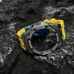 Ga2100 Diamond Ring Silver Case Yellow Rubber Band 