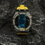 Ga2100 Diamond Ring Silver Case Yellow Rubber Band