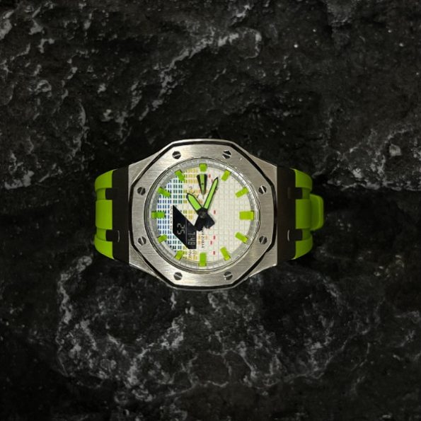 Ga2100 Disco Dial Green Hour Marker Rubber Strap